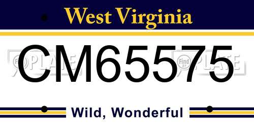 CM65575 West Virginia License Plate