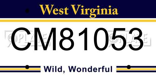 CM81053 West Virginia License Plate