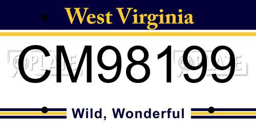 CM98199 West Virginia License Plate