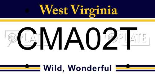 CMA02T West Virginia License Plate