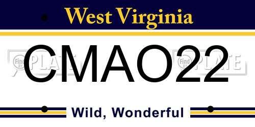CMAO22 West Virginia License Plate