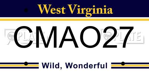CMAO27 West Virginia License Plate