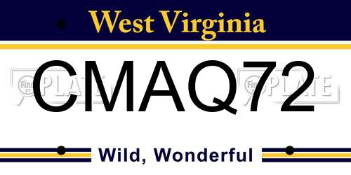 CMAQ72 West Virginia License Plate