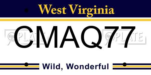 CMAQ77 West Virginia License Plate