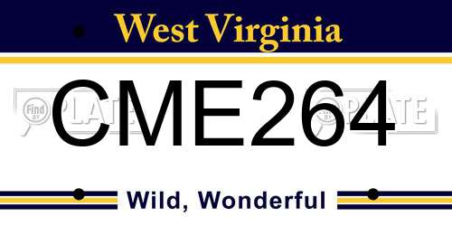 CME264 West Virginia License Plate