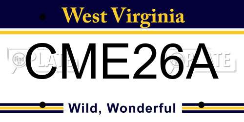 CME26A West Virginia License Plate