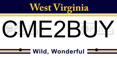 CME2BUY West Virginia License Plate