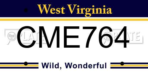 CME764 West Virginia License Plate