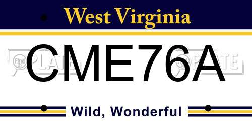 CME76A West Virginia License Plate