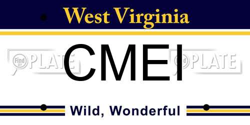 CMEI West Virginia License Plate