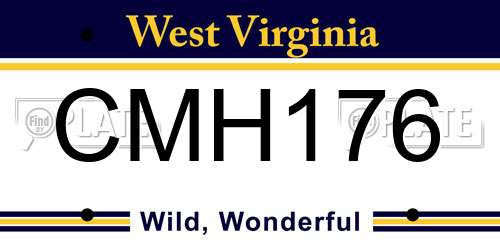 CMH176 West Virginia License Plate