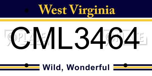 CML3464 West Virginia License Plate