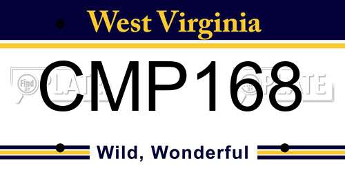 CMP168 West Virginia License Plate