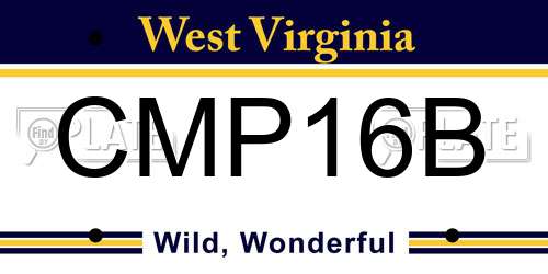 CMP16B West Virginia License Plate