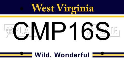 CMP16S West Virginia License Plate