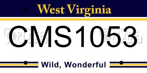 CMS1053 West Virginia License Plate