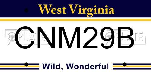 CNM29B West Virginia License Plate