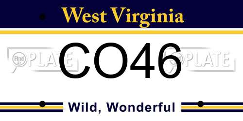 CO46 West Virginia License Plate