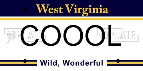 COOOL West Virginia License Plate