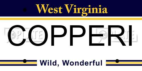 COPPERI West Virginia License Plate