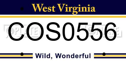 COS0556 West Virginia License Plate