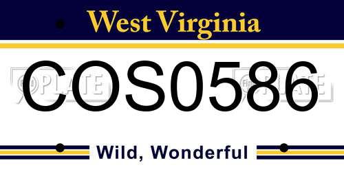 COS0586 West Virginia License Plate