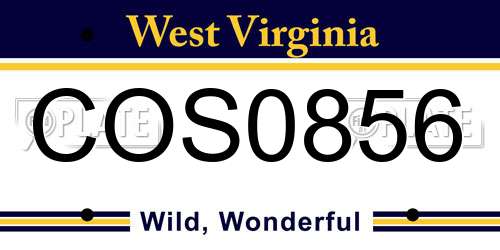 COS0856 West Virginia License Plate