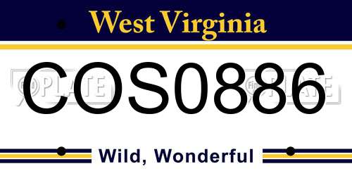 COS0886 West Virginia License Plate