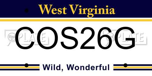COS26G West Virginia License Plate
