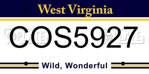 COS5927 West Virginia License Plate