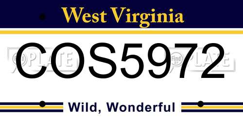 COS5972 West Virginia License Plate