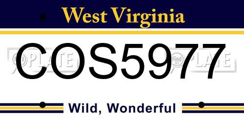 COS5977 West Virginia License Plate