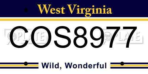 COS8977 West Virginia License Plate