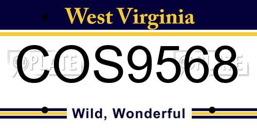 COS9568 West Virginia License Plate