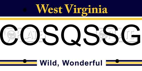 COSQSSG West Virginia License Plate