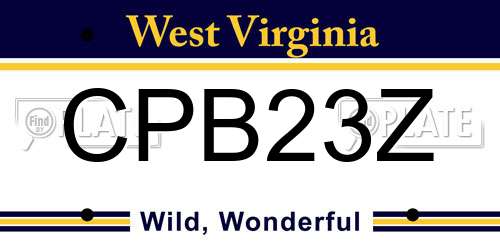 CPB23Z West Virginia License Plate