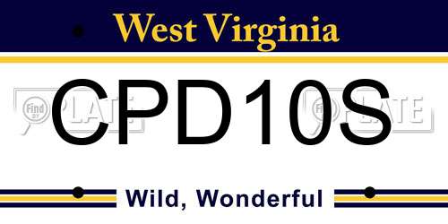 CPD10S West Virginia License Plate