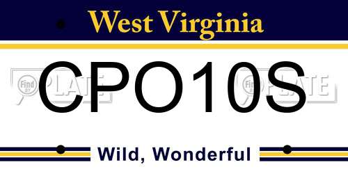 CPO10S West Virginia License Plate