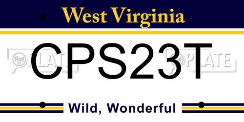 CPS23T West Virginia License Plate