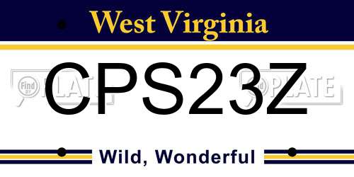 CPS23Z West Virginia License Plate