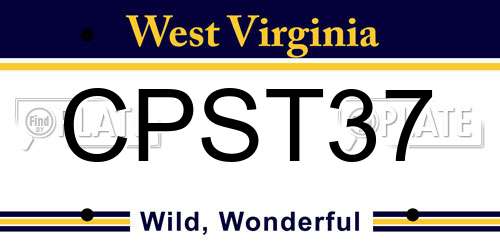 CPST37 West Virginia License Plate