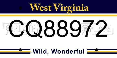CQ88972 West Virginia License Plate