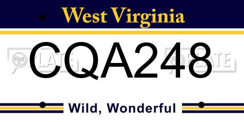 CQA248 West Virginia License Plate