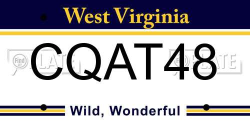 CQAT48 West Virginia License Plate