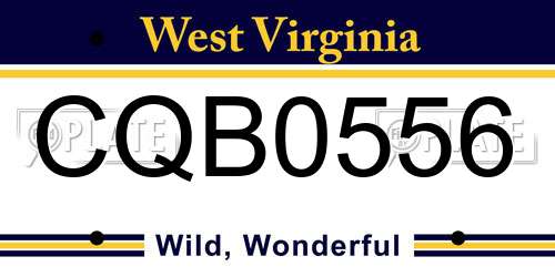 CQB0556 West Virginia License Plate
