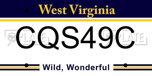 CQS49C West Virginia License Plate