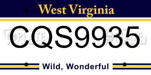 CQS9935 West Virginia License Plate