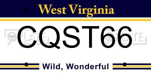 CQST66 West Virginia License Plate