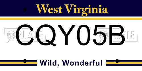 CQY05B West Virginia License Plate