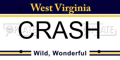 CRASH West Virginia License Plate